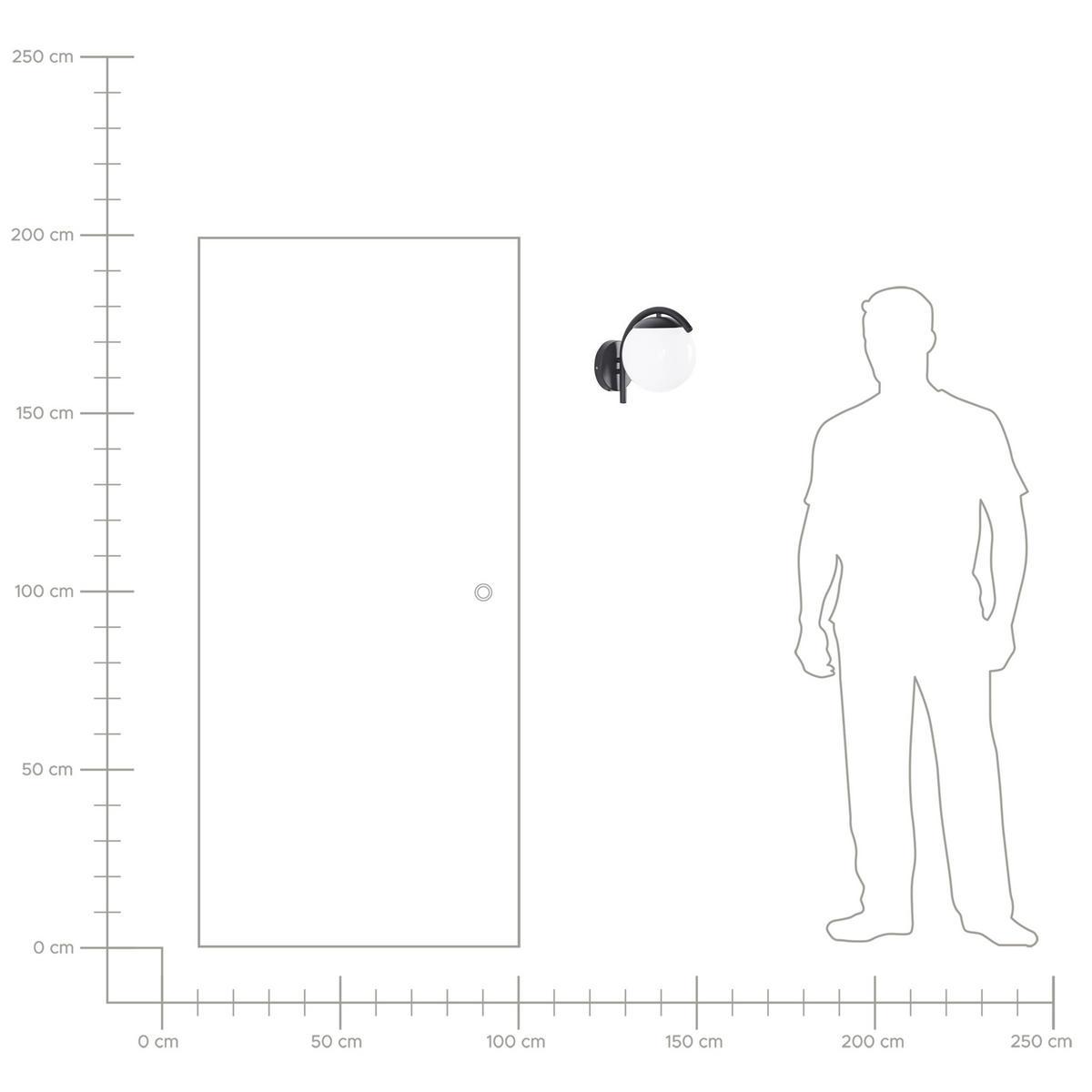 AUSSENWANDLEUCHTE Schwarz Kulsi - Schwarz, Metall (20/26/28cm) - Beliani
