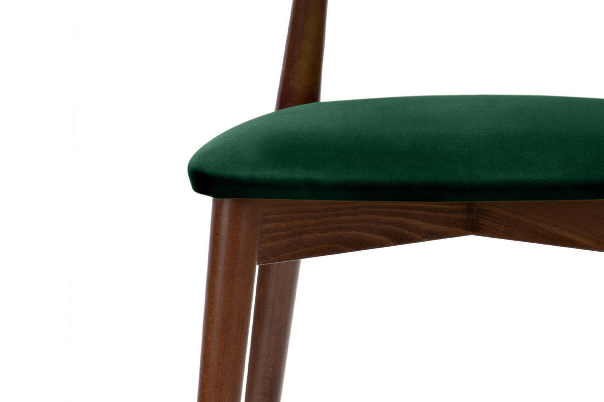 ESSZIMMERSTÜHLE RABI (2er-Set), dunkelgrün / mittel Walnuss - Dunkelgrün/Walnussfarben, Holz/Buchenholz (47/79/45cm) - KONSIMO®