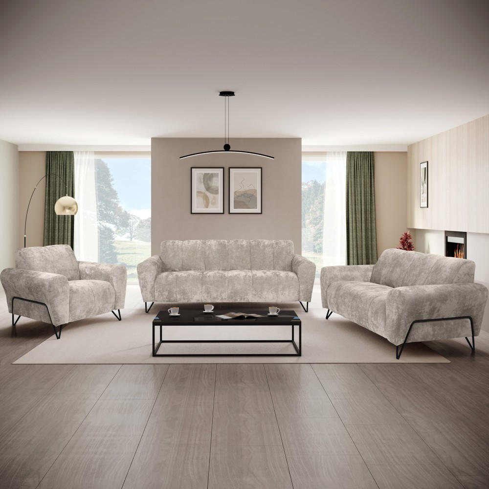 Thumbnail - Beautysofa 2-Sitzer, Beige, Textil, 160x83x98 cm, Wohnzimmer, Sofas & Couches, Sofas, 2-Sitzer Sofas