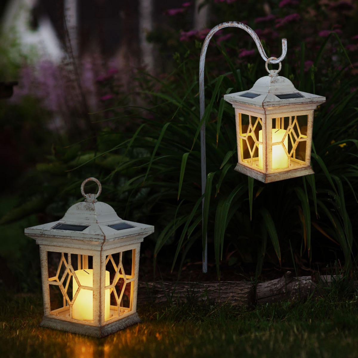 LED AUSSENLEUCHTE Solarmetall Weiß - Weiß, Metall (21/14.3/31cm) - Globo Lighting