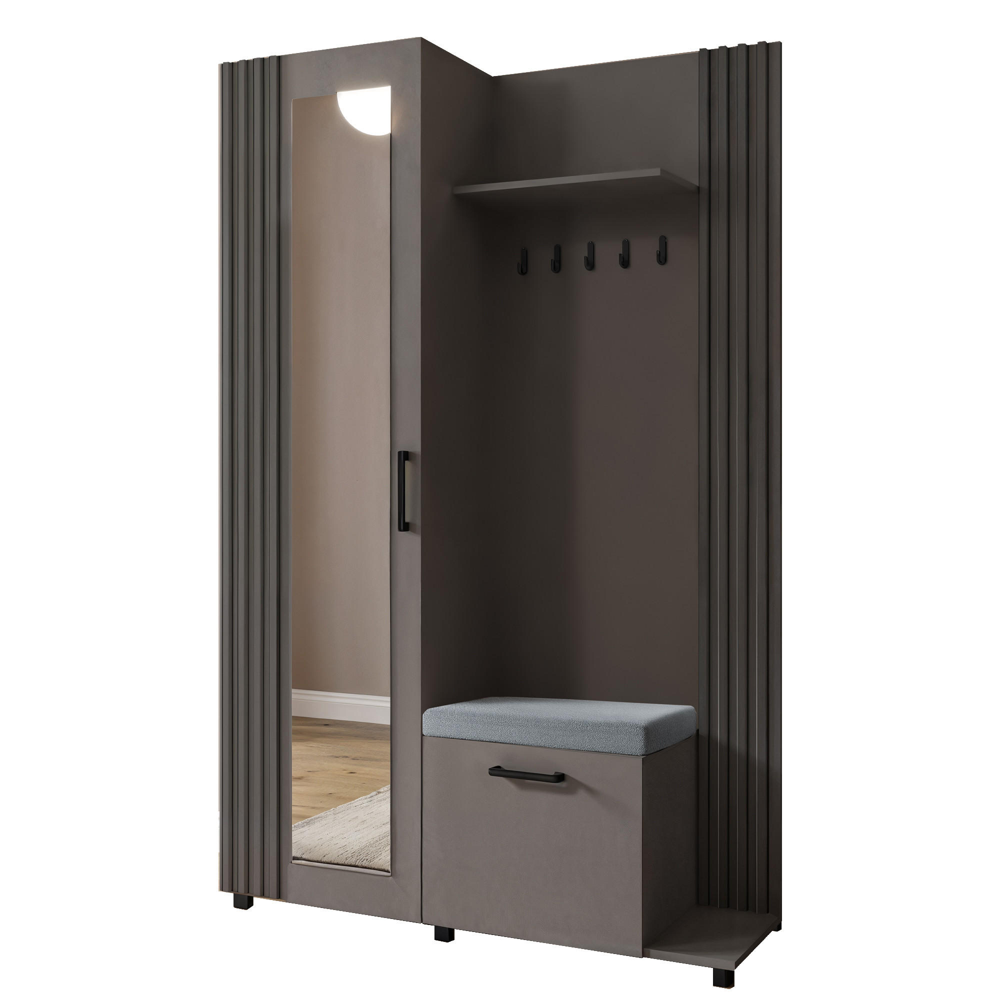 Margaret Hadas24 Garderobe Grau 42x207x79 cm