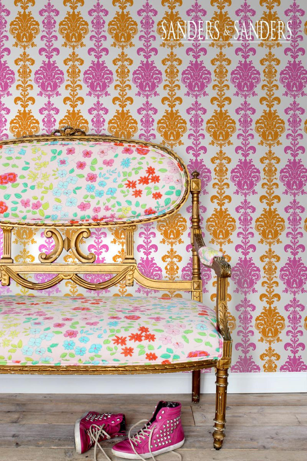 TAPETE Barockmuster 53 cm x 10.05 m - Pink, Papier (53/1000cm) - Sanders & Sanders