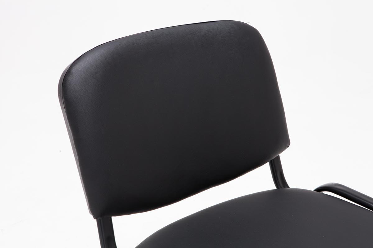 BESUCHERSTUHL Keen, Kunstleder mit Gestell Schwarz / Bezug Schwarz - Schwarz, Textil/Metall (54/79/48cm) - TPFLiving