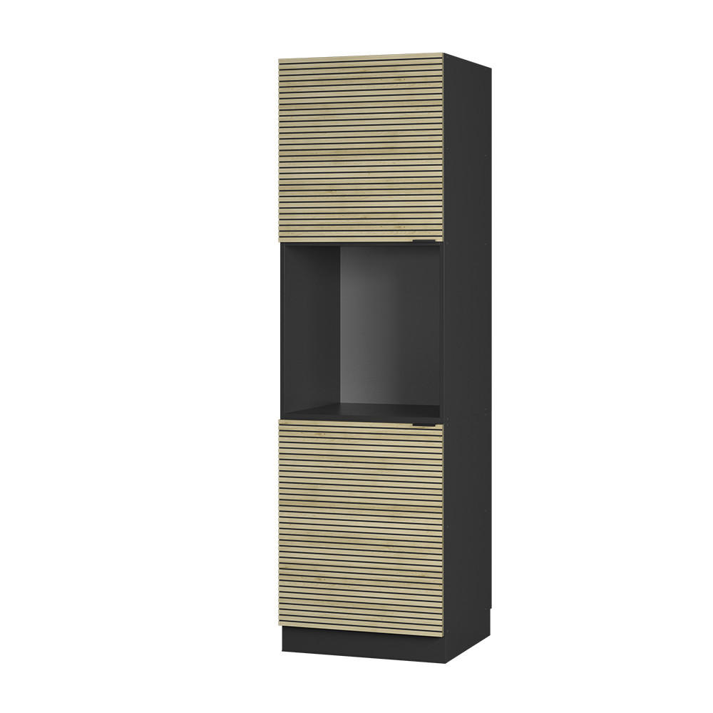 SKŘÍŇKA NA VESTAVĚNOU TROUBU Fame-Line Dubový panel 60 cm otevřený - antracitová/barva dubu, kompozitní dřevo (60/206.8/58cm) - Vicco