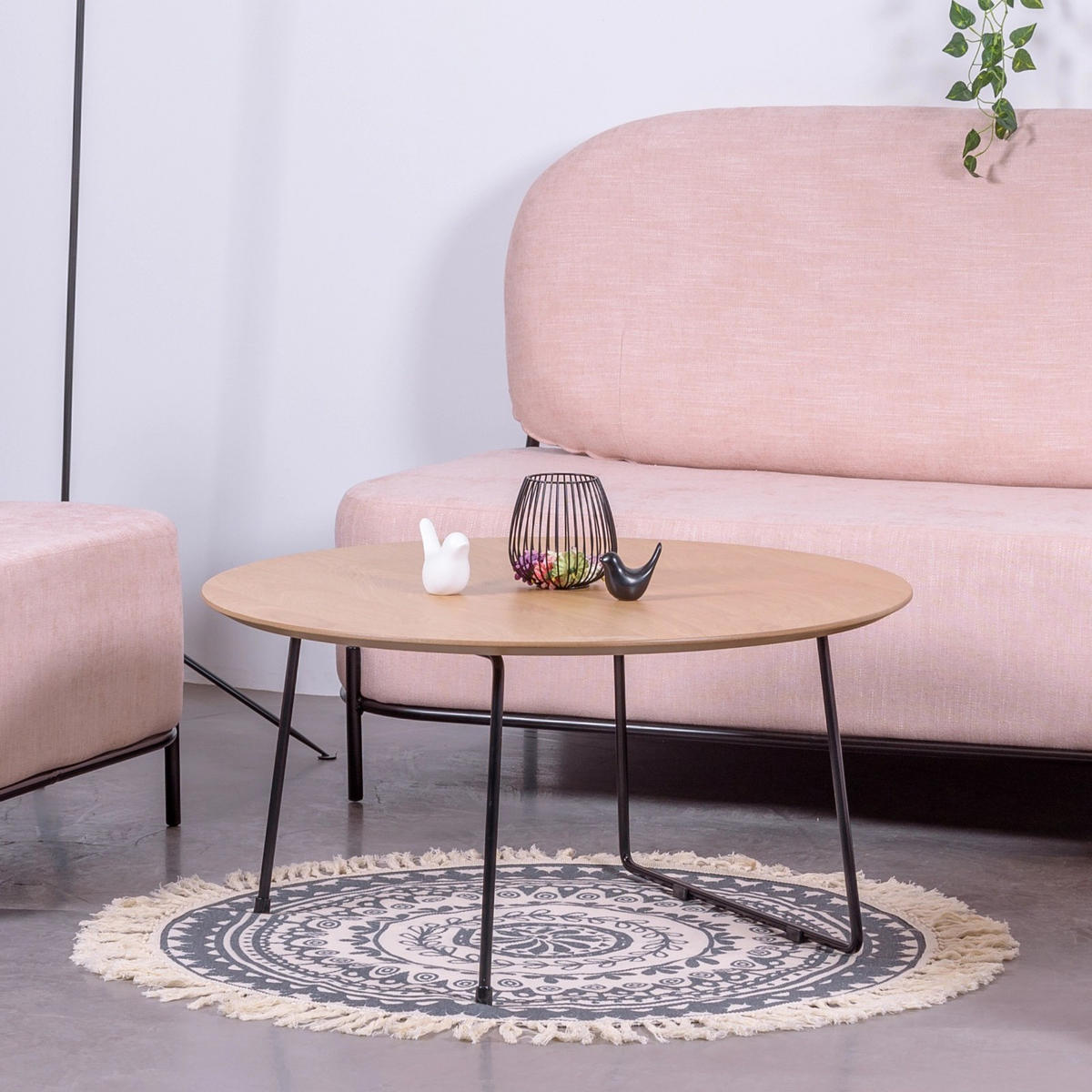 COUCHTISCH Rund Eichefarben 55/49/41 cm - Eichefarben, Holz (55/49/41cm) - Nest Dream