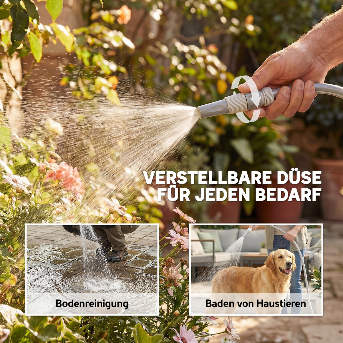 SCHLAUCHAUFROLLER 180° schwenkbar Kunststoff Grau - Grau, Kunststoff (22/35/52cm) - Outsunny