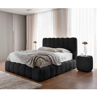 POLSTERBETT CHLOE Bettkasten Lattenrost 160x200 Schwarz - Schwarz, Holz (160/200cm) - Furnistar