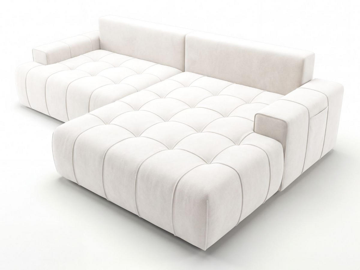 ECKSOFA Tulio Creme Rechts - Creme, Holz/Textil (165/270cm) - Graingold