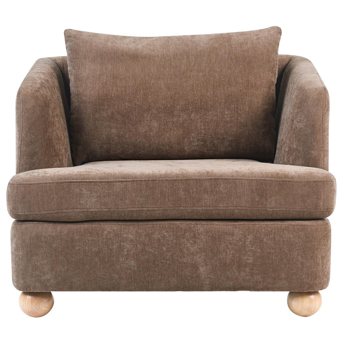 SESSEL Chenillegewebe Braun Rattvik - Hellbraun/Braun, Textil (98/86/82cm) - Beliani