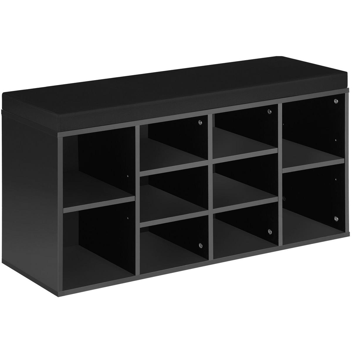 SCHUHSCHRANK Max,103,5 x 48 x 30 cm,schwarz - Schwarz, Holz (30/48/103.5cm) - tectake