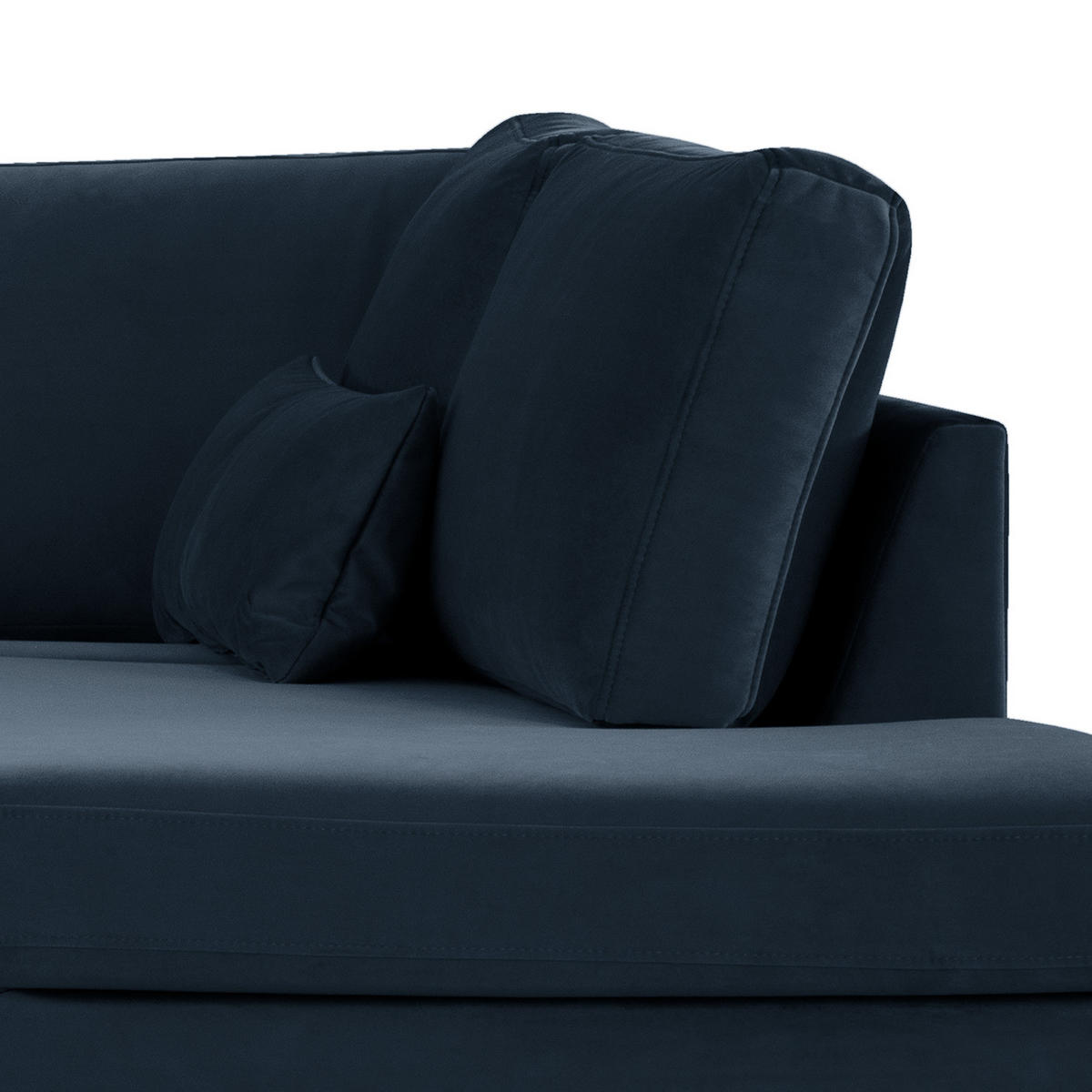 ECKSOFA mit Ottomane - Eichefarben/Dunkelblau, Eichenholz/Textil (287/219cm) - home24
