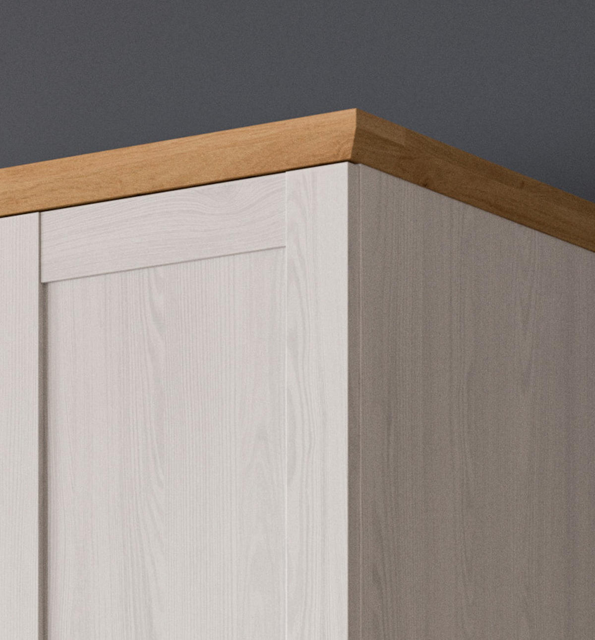 KLEIDERSCHRANK weiß Lärche, Eiche Artisan 3-türig 124 cm, Drehtürenschrank im Landhaus-Stil - Beige/Lärchefarben, Glas/Holzwerkstoff (124/185/54cm) - Inn.Furn