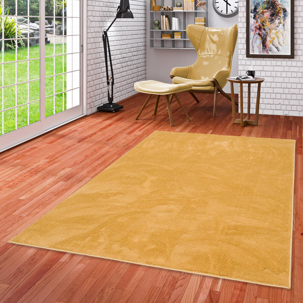 HOCHFLOR LANGFLOR TEPPICH SUPER SOFT MELIA - Currygelb, Textil (120/170cm) - Pergamon