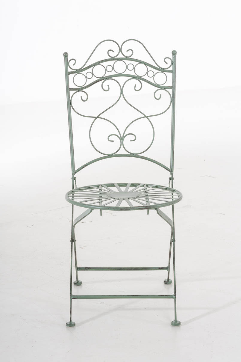 GARTENKLAPPSTUHL Metall Antik-Grün - Grün, Metall (40/92/50cm) - CLP