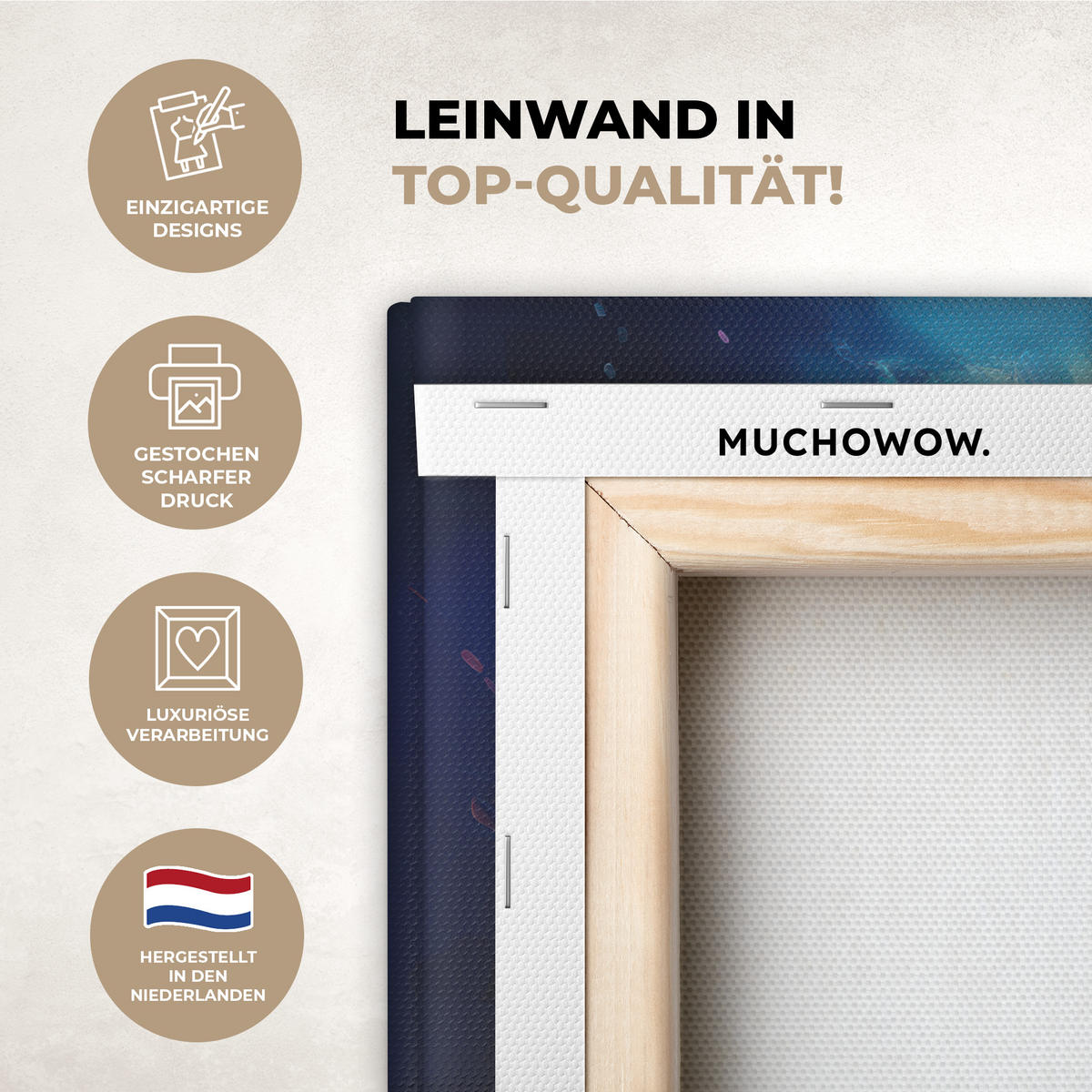 LEINWANDBILD Weihnachtsbaum - Weihnachten - Abstrakt - Farbenfroh 40x30 cm - Multicolor, Textil (40/30cm) - MuchoWow