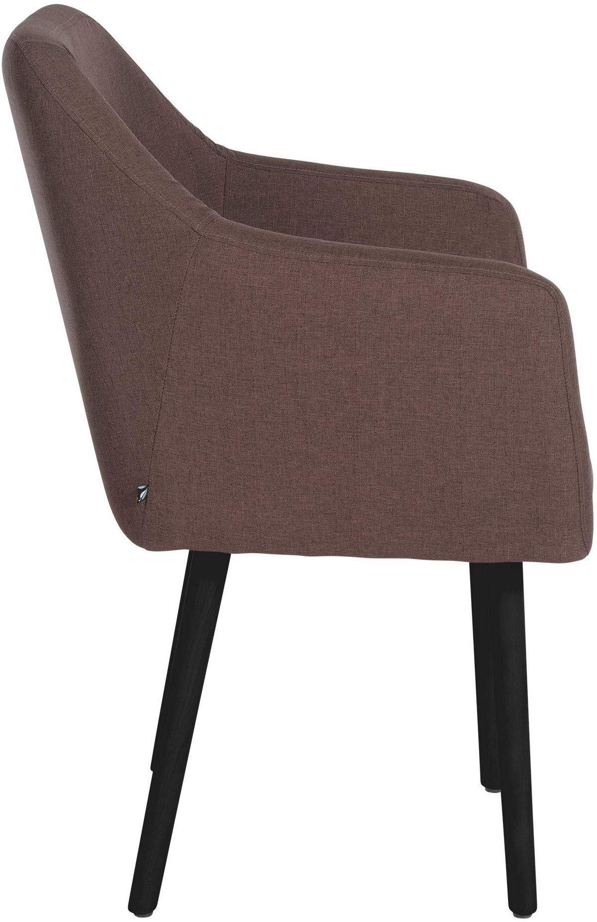 ARMLEHNENSTUHL Stoff braun - Schwarz/Braun, Holz/Textil (61/88/57.5cm) - CLP