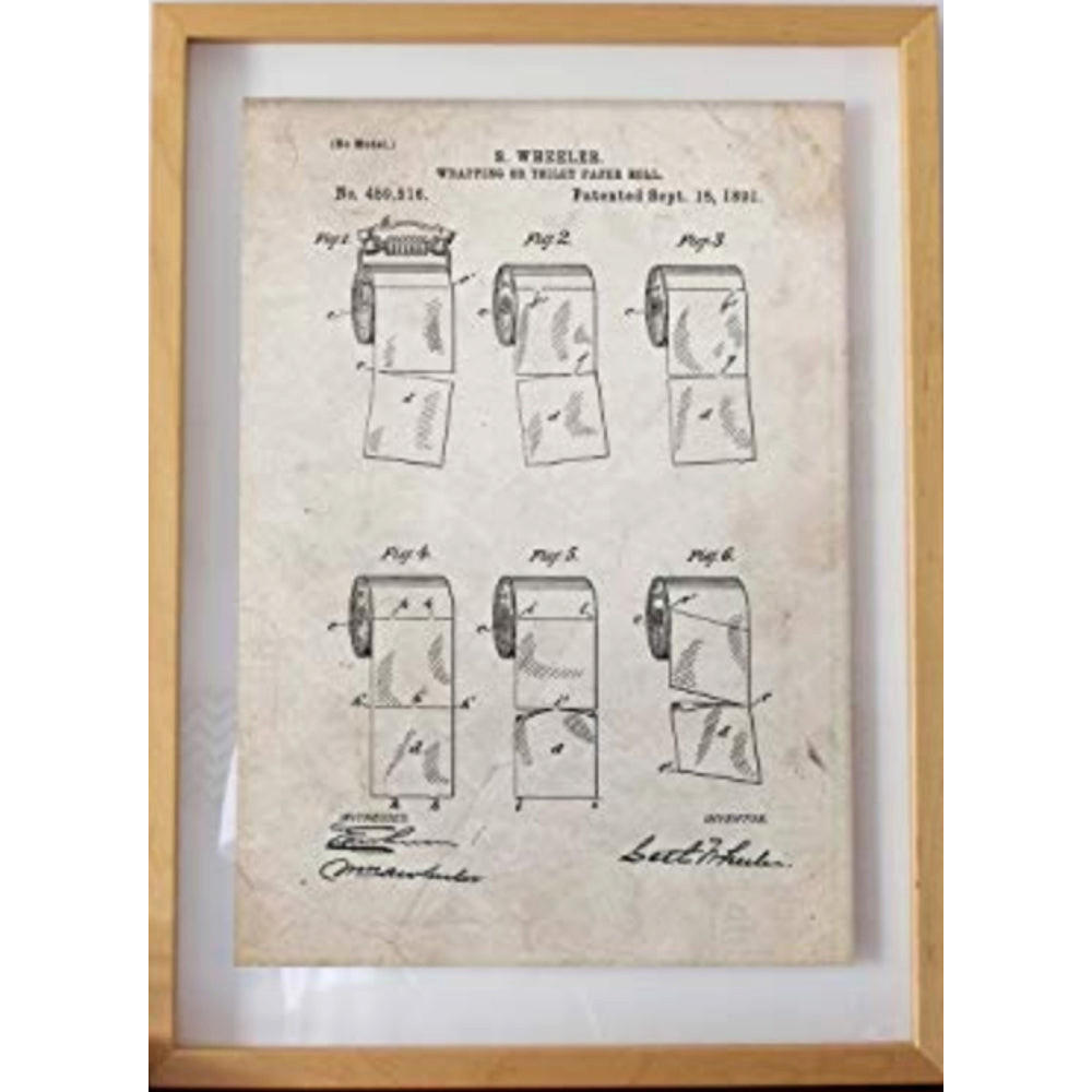 POSTER Toilettenpapier 2 Patent A3 Rahmenlos - Klar, Papier (29.7/5/42cm) - Nacnic
