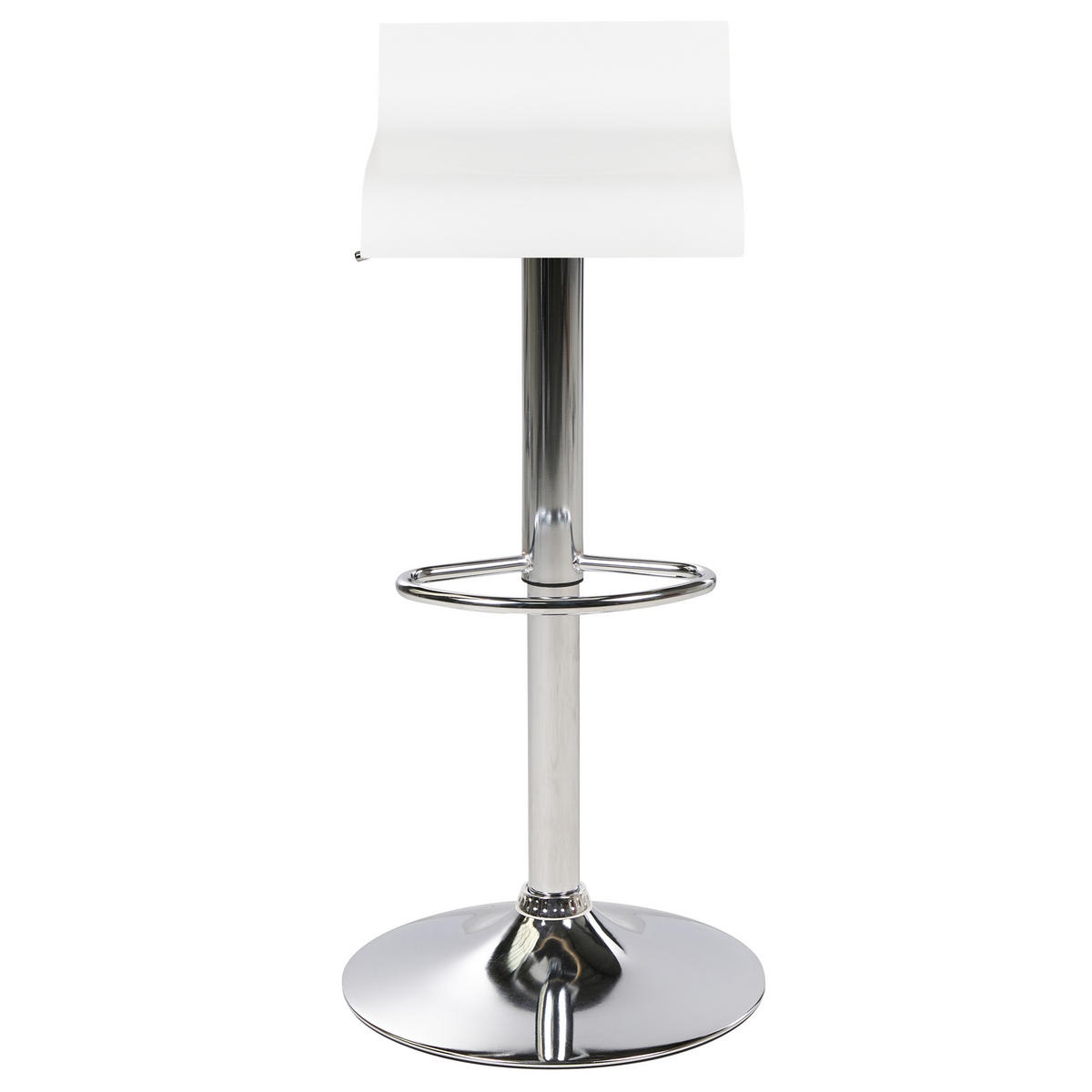 BARHOCKER 2er-Set weiß höhenverstellbar Valencia - Silberfarben/Weiß, Holzwerkstoff (42/42cm) - Beliani