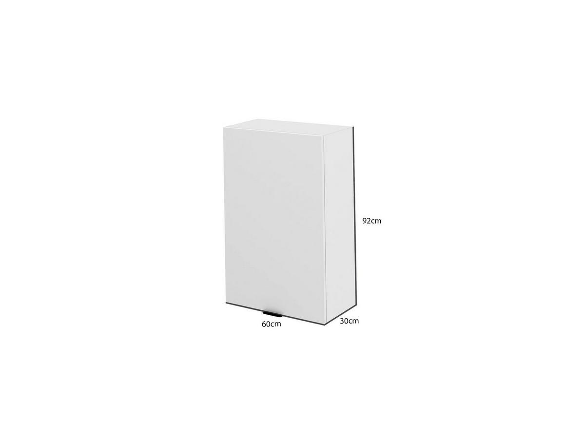 HÄNGESCHRANK – 60 cm – Lunara – Weiß Hochglanz - Weiß, Holzwerkstoff (60/92/30cm) - hi-markt