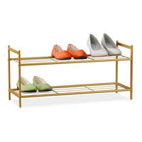 SCHUHREGAL - Goldfarben, Metall (69.5/33.5/26cm) - Relaxdays