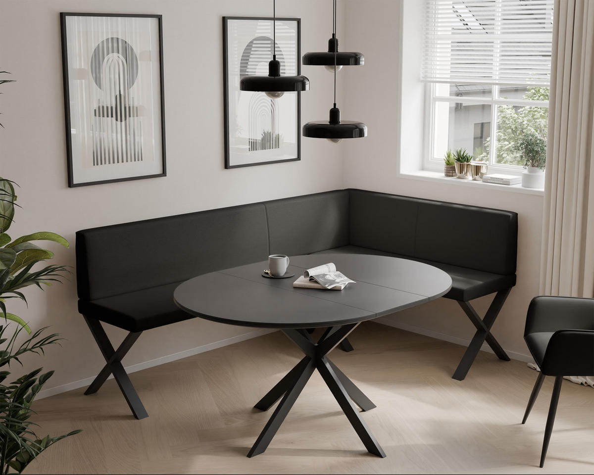 ECKBANK rechts VERO X Kunstleder glatt, 128/168 cm Anthrazit - Anthrazit, Kunststoff/Textil (128/168cm) - Idohome