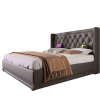 POLSTERBETT 140/200 cm in Schwarz aus PU mit Stauraum, LED und USB- und Type-C-Anschlüssen - Schwarz, Kunststoff (140/200cm) - Flora Grace