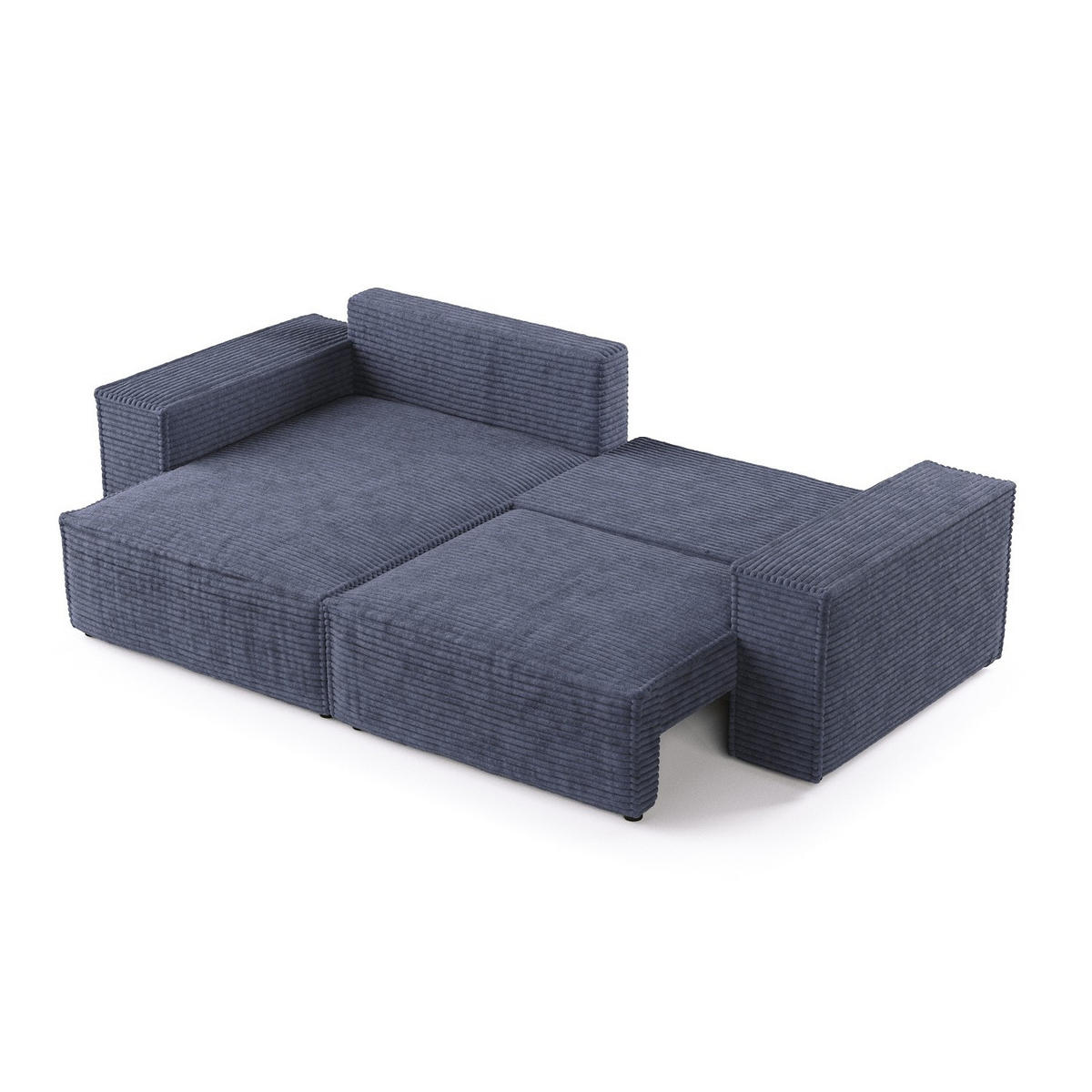 ROHOVÁ SEDAČKA CAVO, textil, Námořnická modrá - černá/tmavě modrá, dřevo/kompozitní dřevo (255/148cm) - AltaBeds