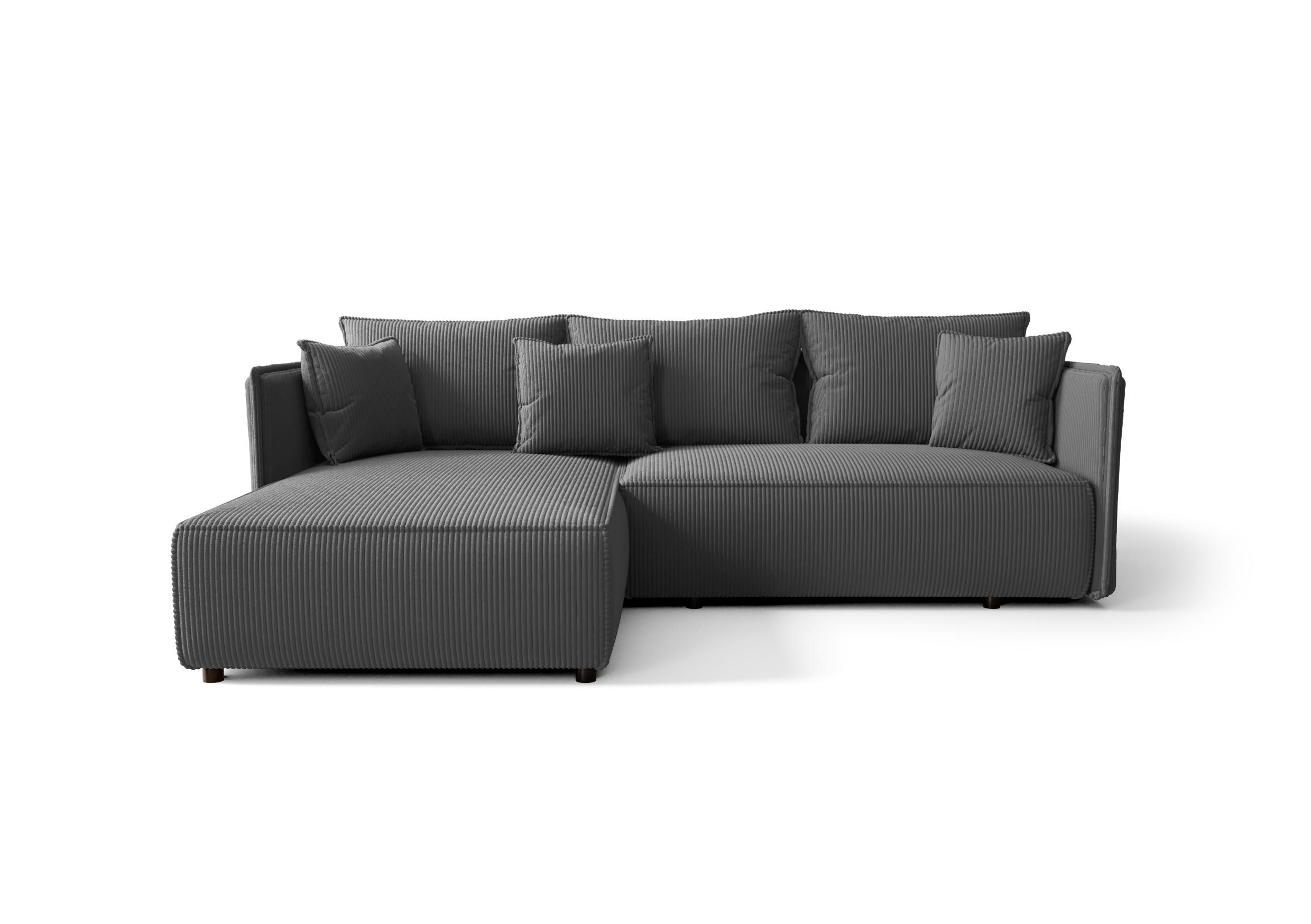 ECKSOFA mit Schlaffunktion MILANO L Poso 060 Links - Dunkelgrau, Textil (245/185cm) - Bedante