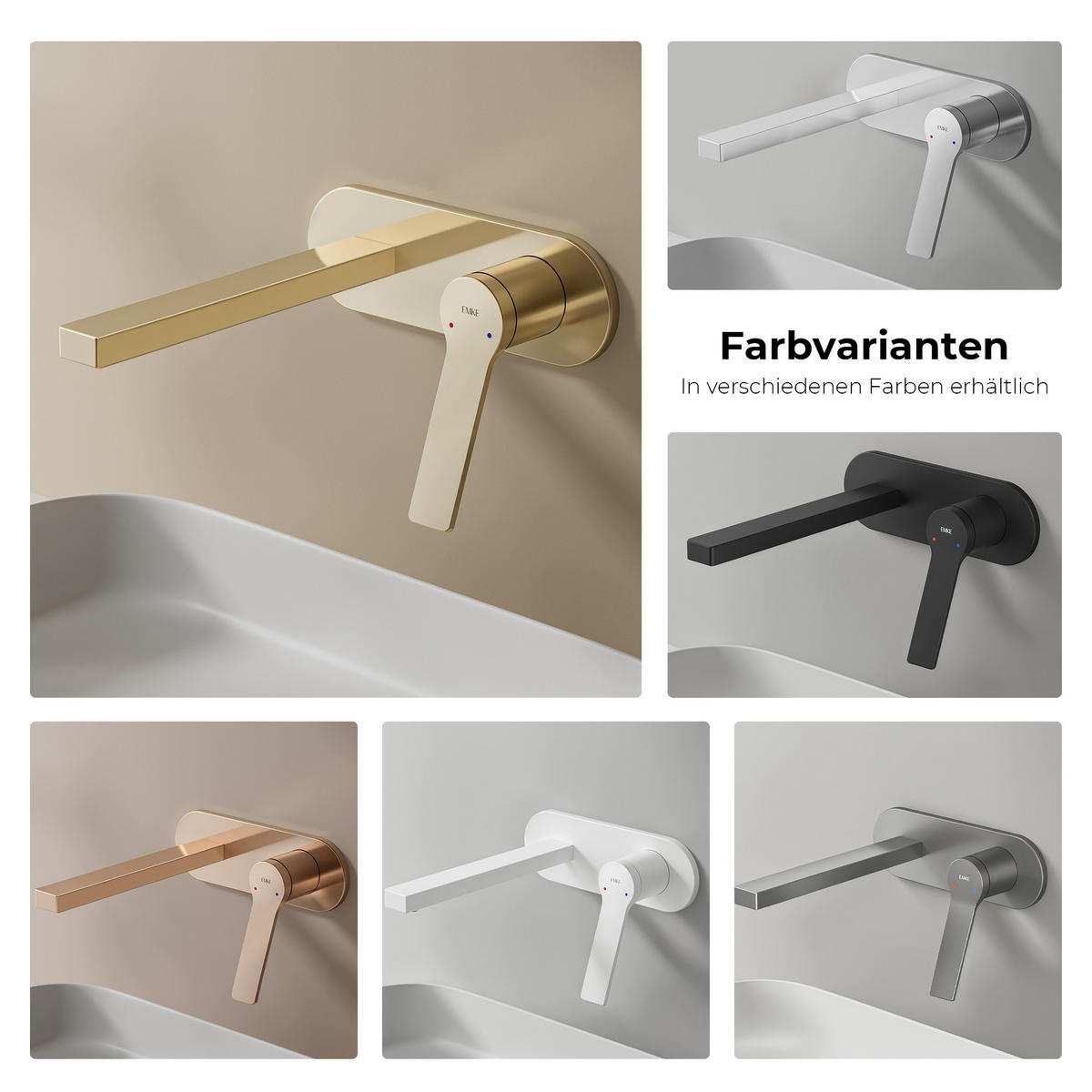 WASCHTISCHARMATUR mit Luftsprudler Messing Champagnergold - Goldfarben, Metall (21/7/28.8cm) - EMKE