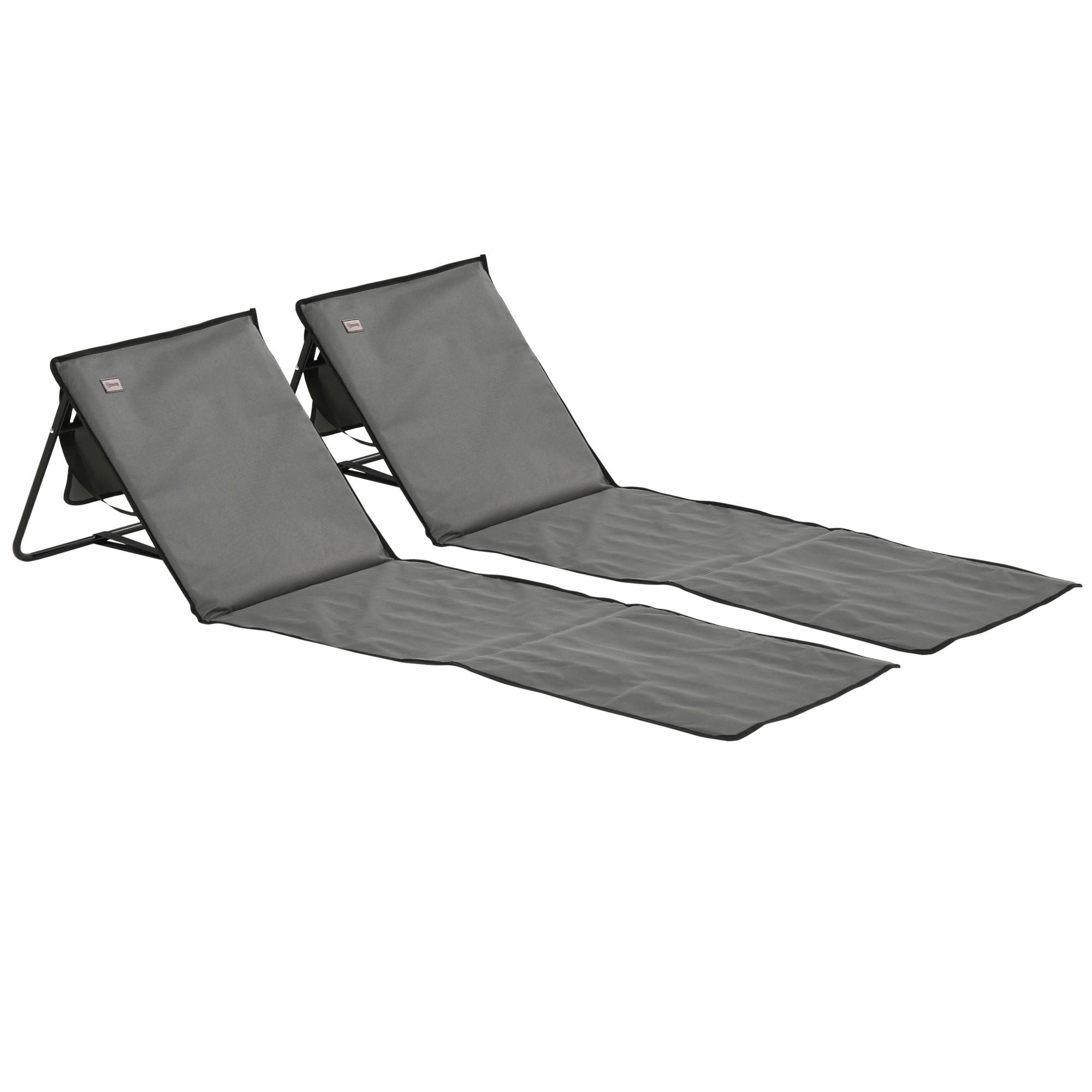 VERSTELLBARE SONNENLIEGE, 142 x 51 x 40 cm, Stahl, Oxford, Grau - Grau, Kunststoff (142/40/51cm) - Outsunny