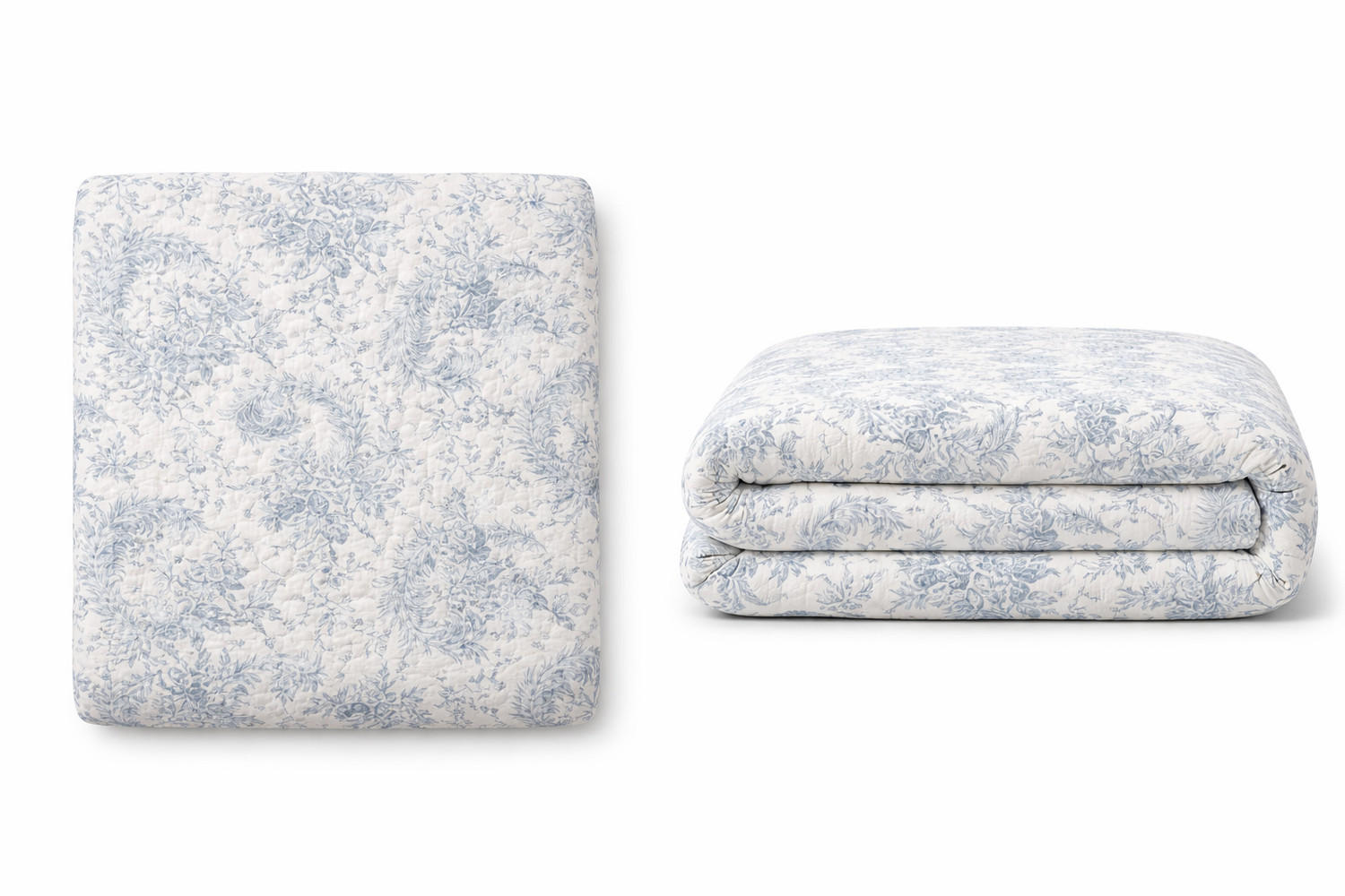 WOHNDECKE Baumwolle 140x180 cm Quilt-Optik – Gesteppt, Weich & Modern - Blau, Naturmaterialien (140/180cm) - AU Maison