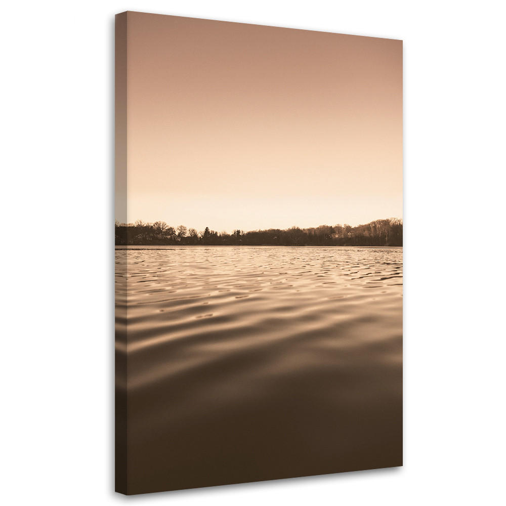 WANDBILD ruhiges wasser auf dem see - Beige, Textil (40/60cm) - Feeby