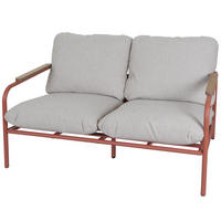 GARTENBANK Aluminium 81x125x81cm 2-Sitzer Terrakotta - Beige/Rot, Metall (125/81/81cm) - PROREGAL