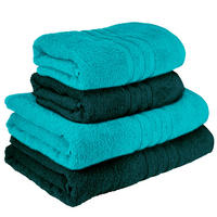 HANDTUCH Set London 4-teilig, 2x Handtuch 50x100 + 2x Duschtuch 70x140 Nautic - Opal - Grün, Textil (70/140cm) - Lashuma