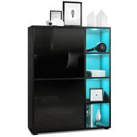 HIGHBOARD Cuba Türen in Schwarz Hochglanz - Schwarz Hochglanz, Holzwerkstoff (79/105.5/35.5cm) - Vladon