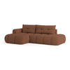 ECKSOFA FLUMA L-S Kupferfarben Boucle-Stoff mit Schlaffunktion - Kupferfarben, Holz (279/158cm) - MASSENO