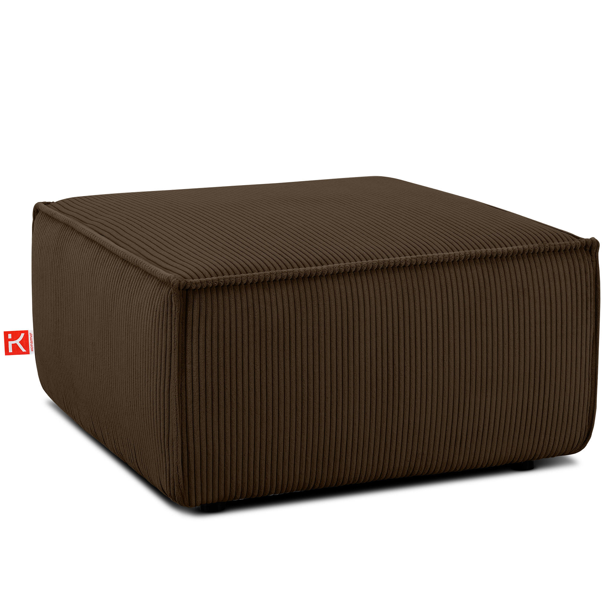 SITZPOUF NAPI gefederte Sitzfläche, dunkelbraun - Dunkelbraun/Schwarz, Textil (83/45/83cm) - KONSIMO®