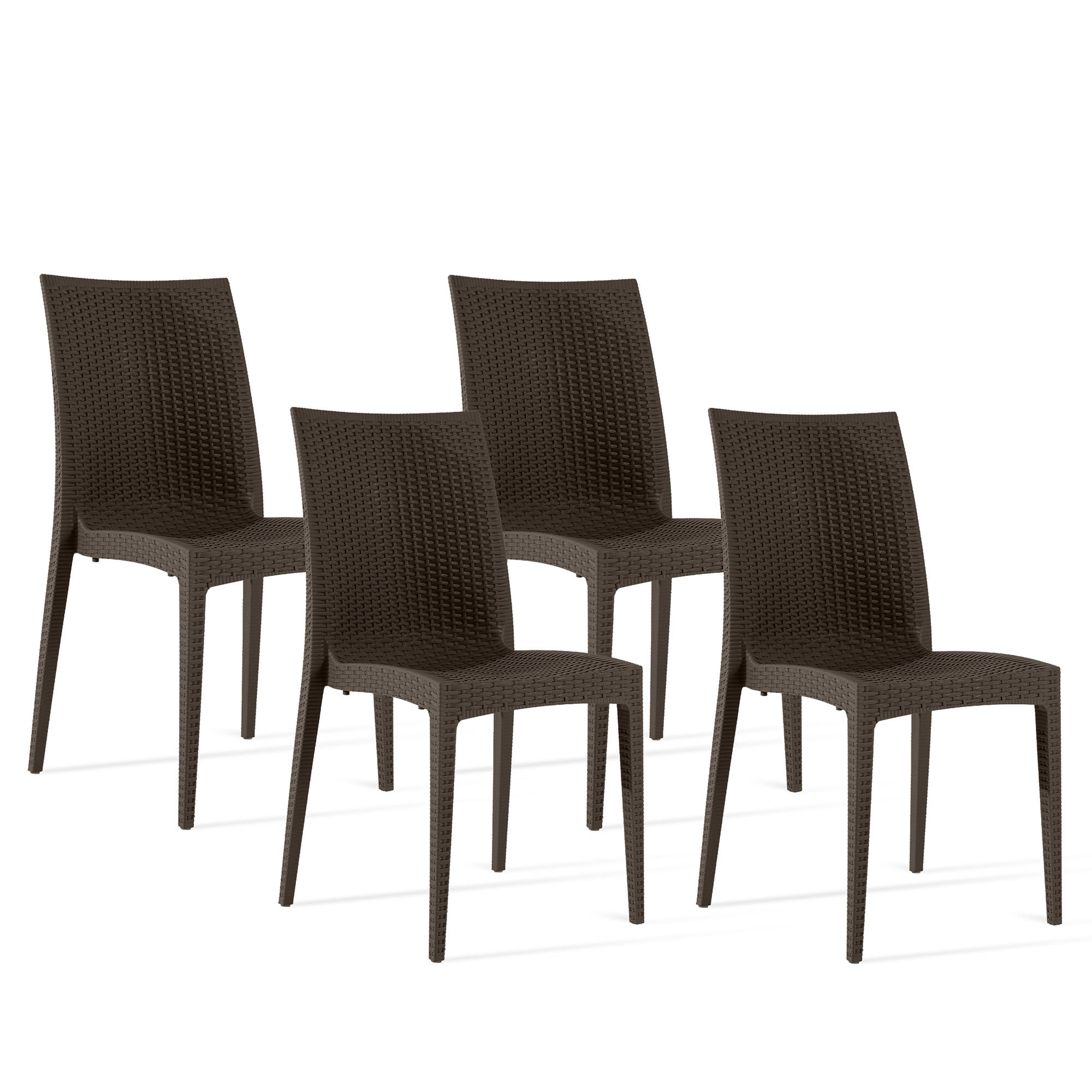 GARTENSTUHL ETULI 4-tlg, Braun - Braun, Kunststoff (48/88/50cm) - KONSIMO®