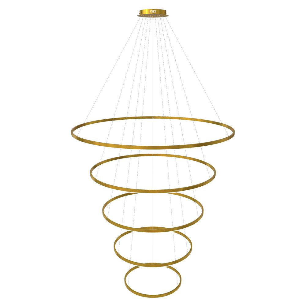 LED-HÄNGELAMPE 5er Ring Gold Ø 150 | 120 | 100 | 80 | 60cm - Goldfarben, Metall (1.3/150/3.3cm) - s.luce