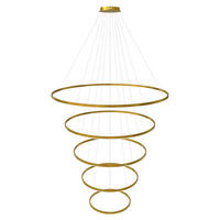 LED-HÄNGELAMPE 5er Ring Gold Ø 150 | 120 | 100 | 80 | 60cm - Goldfarben, Metall (1.3/150/3.3cm) - s.luce