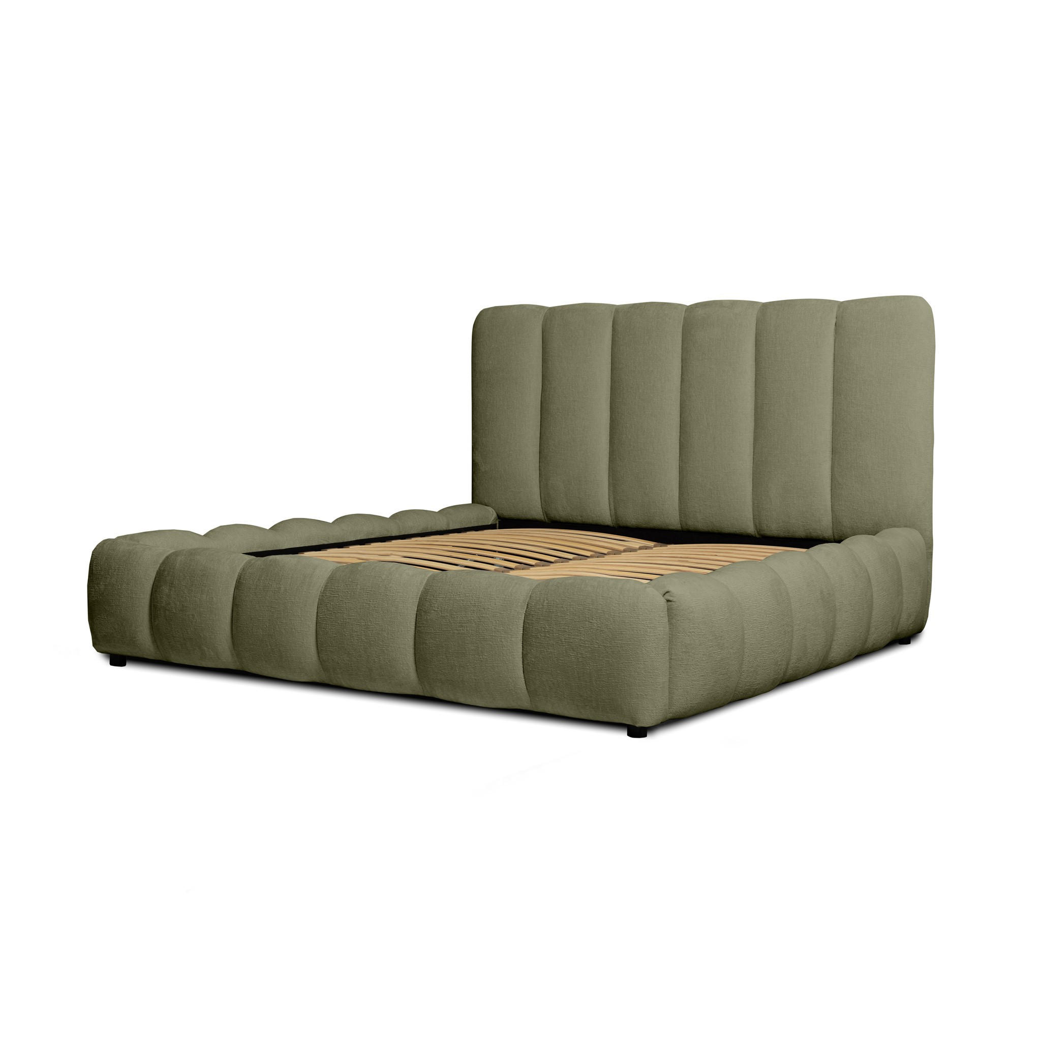 POLSTERBETT Heda Komplettset - Grün, Holzwerkstoff/Textil (160/200cm) - Fun Möbel