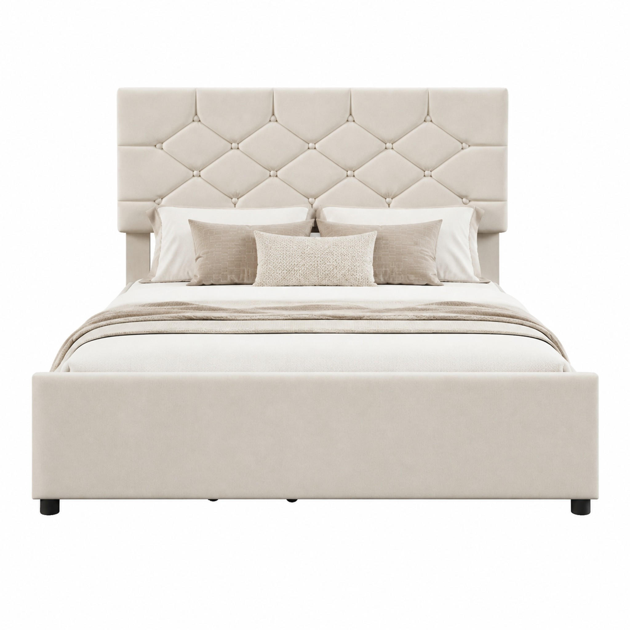 Meubliv Polsterbett Beige 140x200 cm
