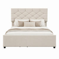 POLSTERBETT mit Rollbett 140x200 cm Samt Beige - Beige, Metall (140/200cm) - Meubliv