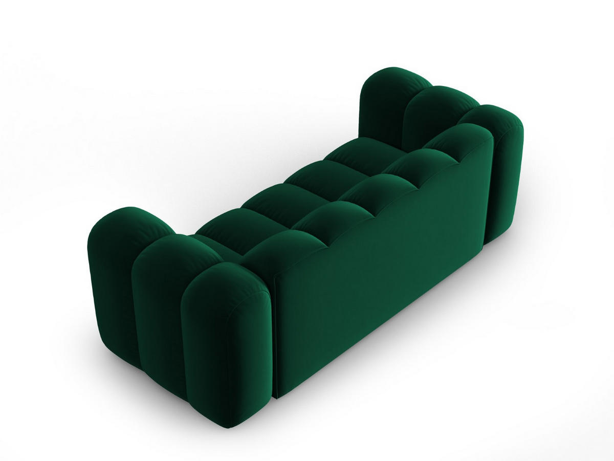 SOFA Lupine aus Samt flaschengrün 2 Sitzplätze - Dunkelgrün, Textil (200/70/95cm) - Micadoni
