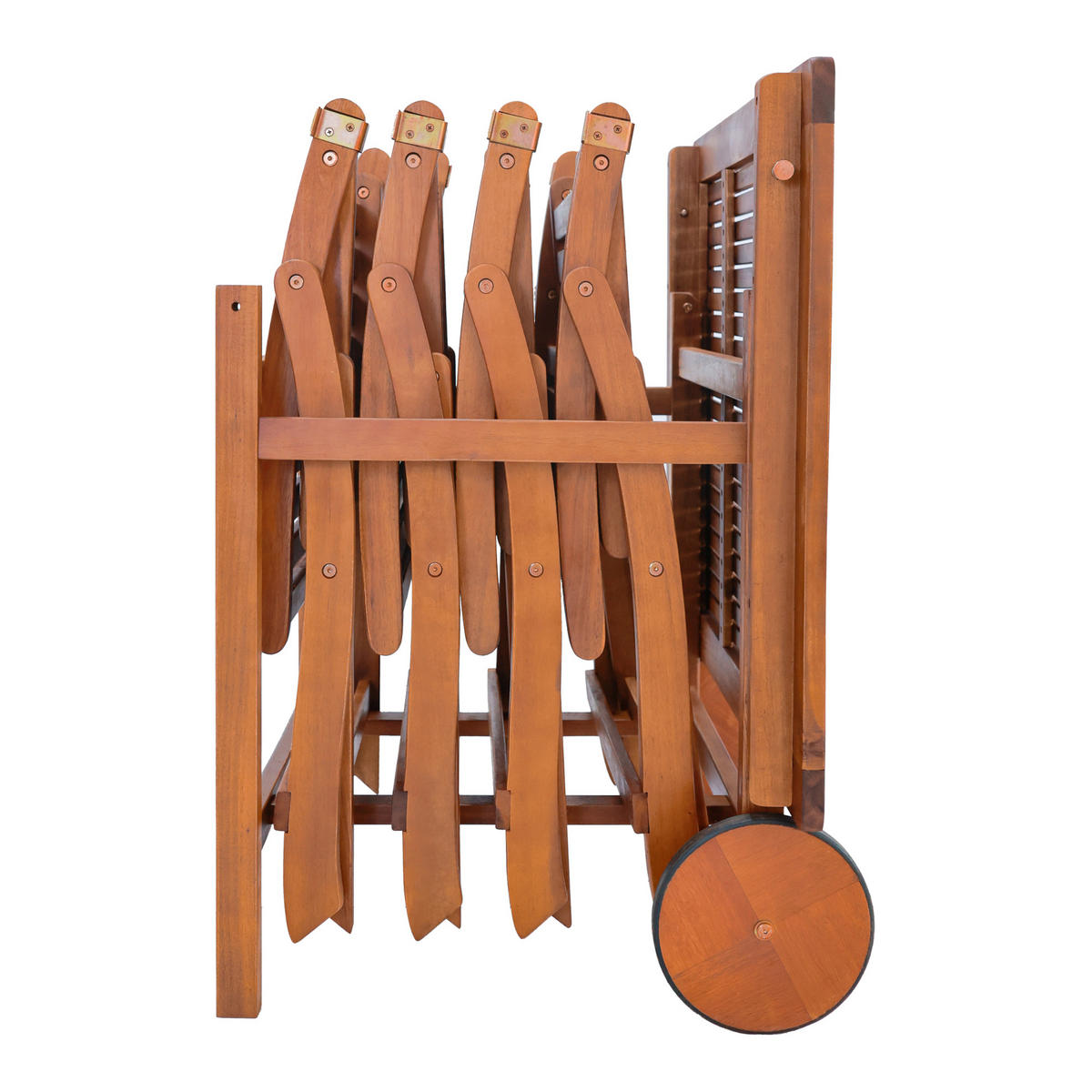 GARTENMÖBEL-SET 5 TLG. Ancarano - Akaziefarben, Holz - [en.casa]