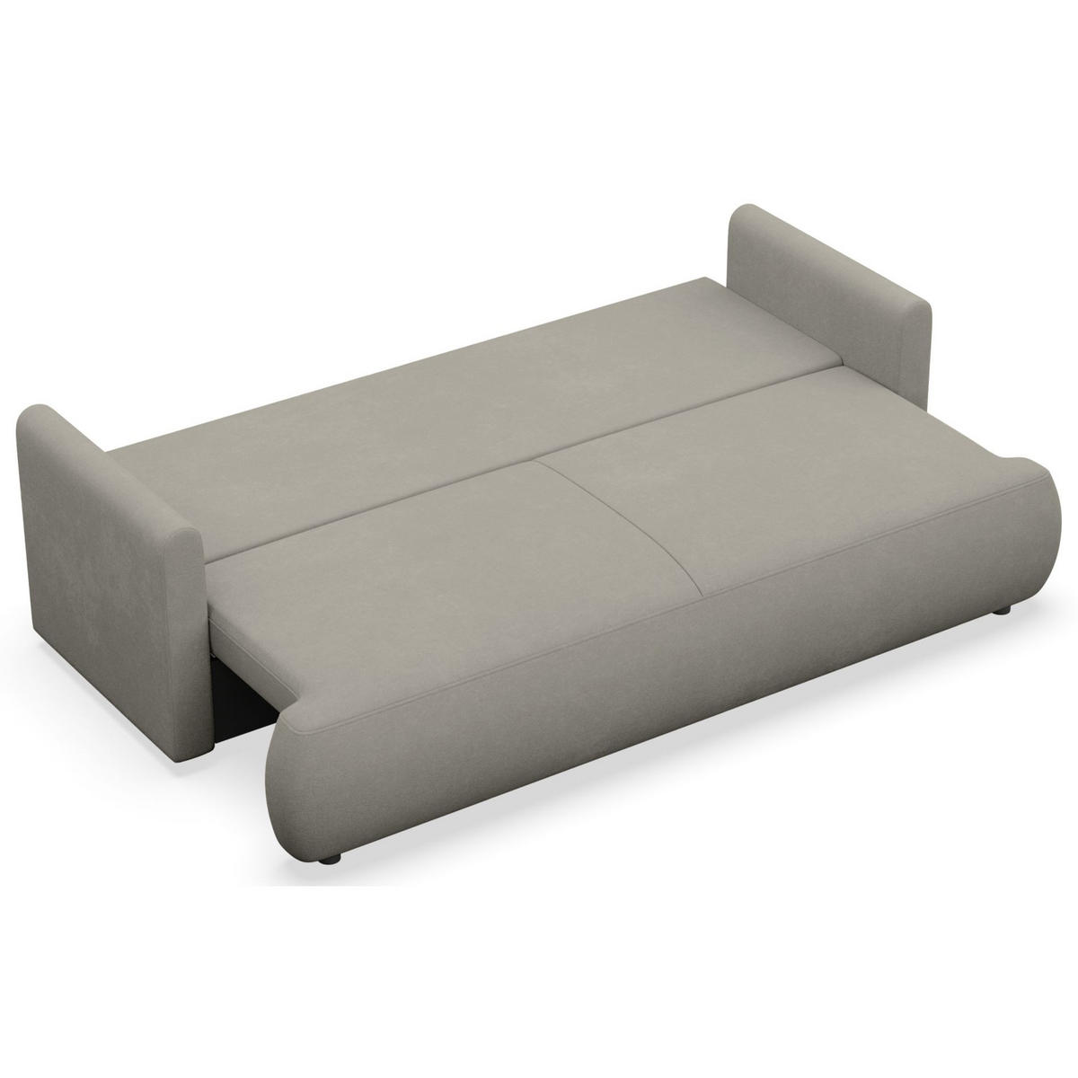 3-SITZER SOFA Ovo Mini Hellgrau Chenille Easy-Clean - Hellgrau/Schwarz, Kunststoff/Textil (226/90/97cm) - Selsey