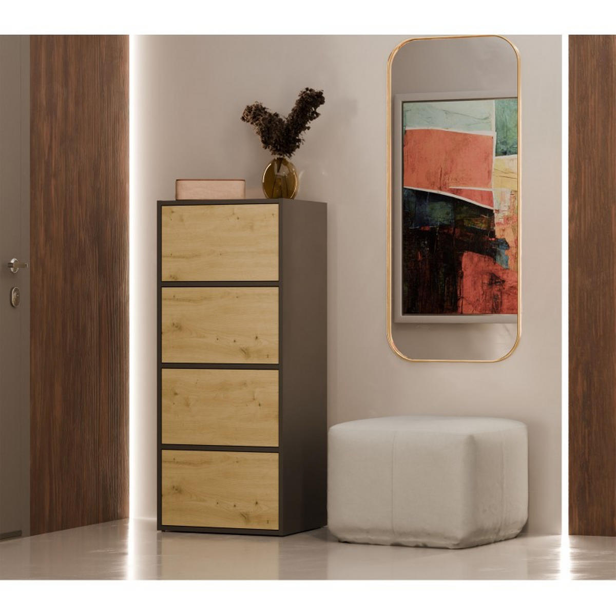 KOMMODE Anthrazit, Artisan 50/119/40 - Anthrazit, Holzwerkstoff (50/119/40cm) - RAUMHIRSCH FURNITURE