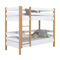 ETAGENBETT N01 Weiß / Eiche Natur 100/200 - Eiche Artisan/Weiß, Naturmaterialien/Holz (100/200cm) - N-Wood