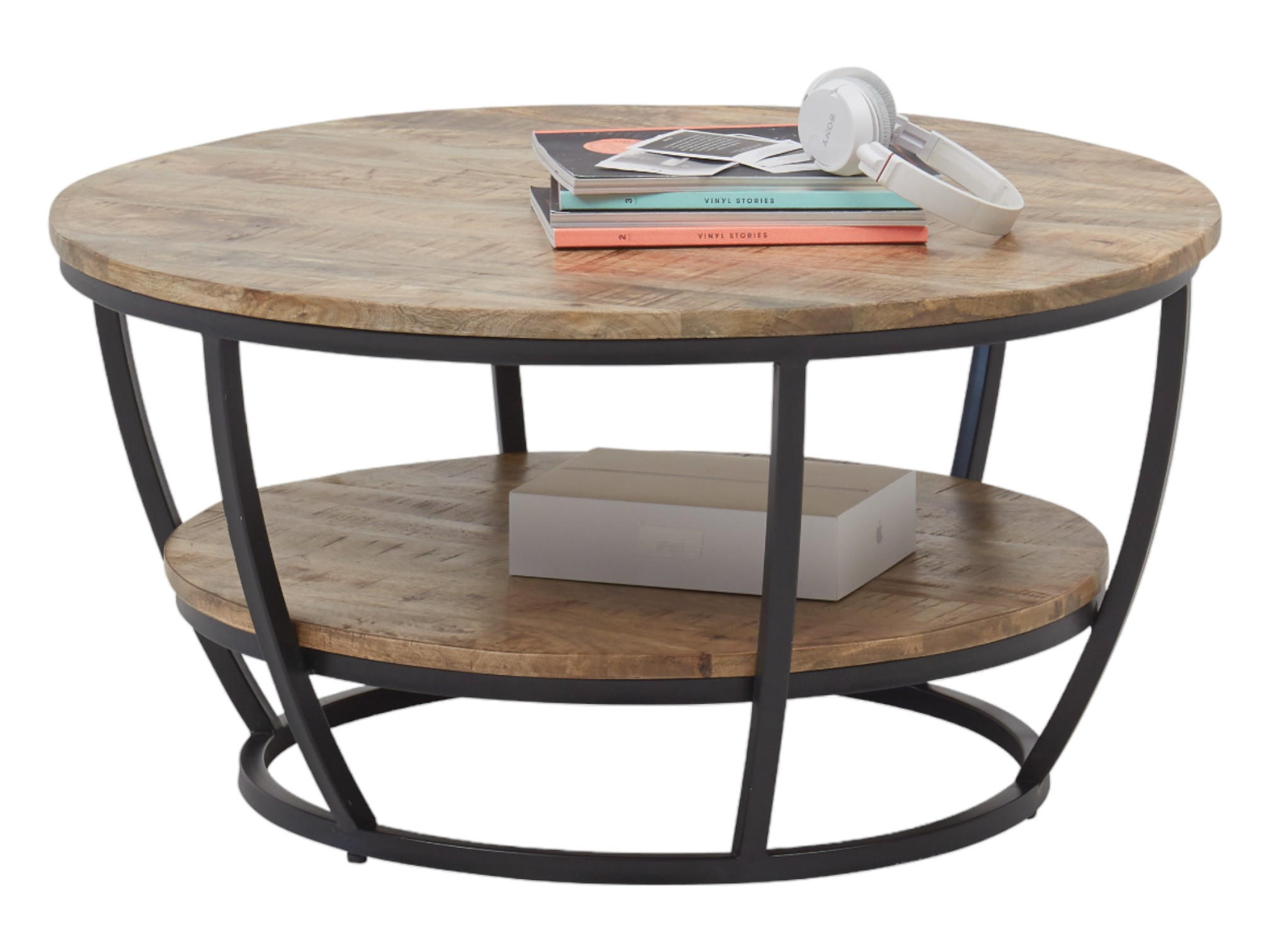 COUCHTISCH rund Massivholz Mango 86,5/86,5/44 cm - Braun, Holz (86.5/86.5/44cm) - moebel dich auf