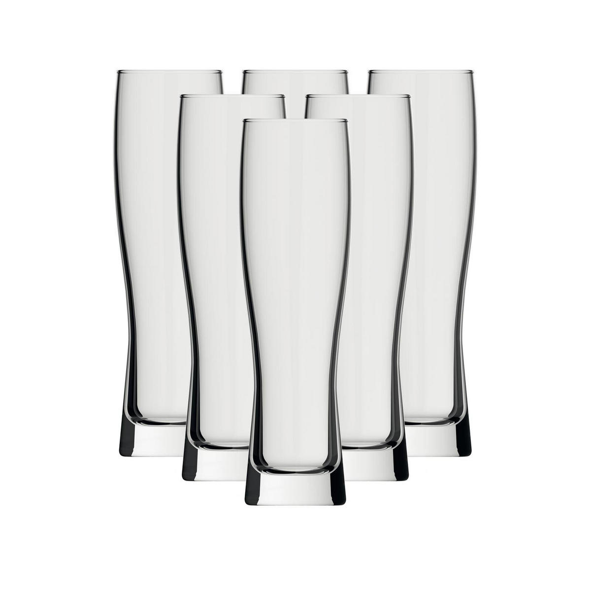 WEIZENBIERGLÄSER Monaco Slim transparent 0,3 l 6er Set - Transparent, Glas (0.3L) - Rastal